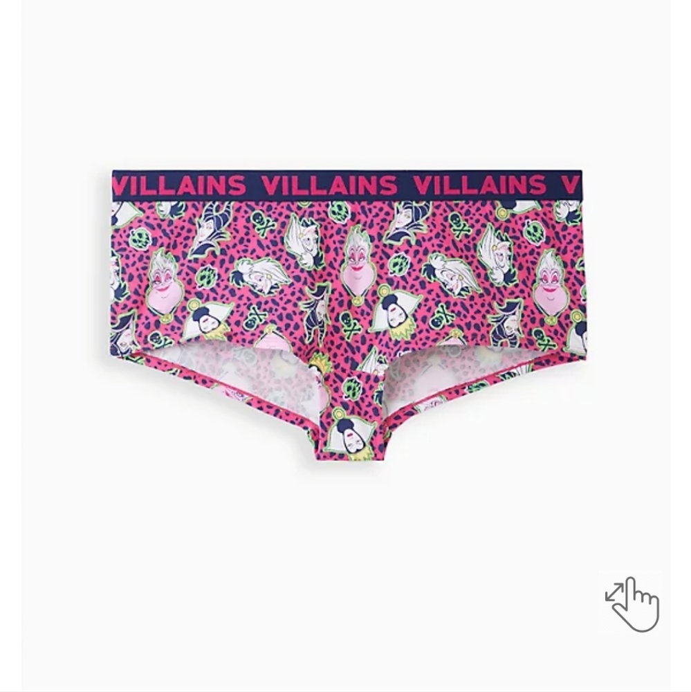 Boyshort Panty - Cotton Disney Villains Leopard Pink